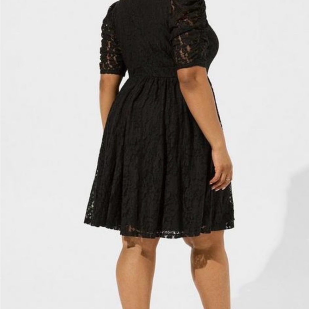 NWT Black Lace Mini Skater Dress - Picture 5 of 5
